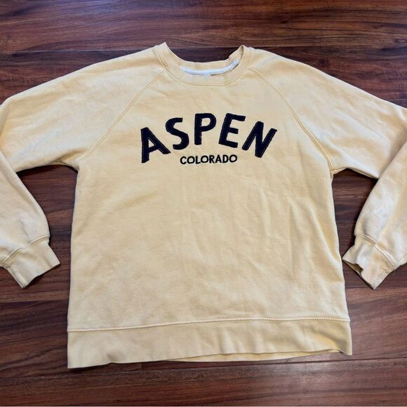 Aspen Colorado yellow crewneck sweatshirt - Picture 1 of 5